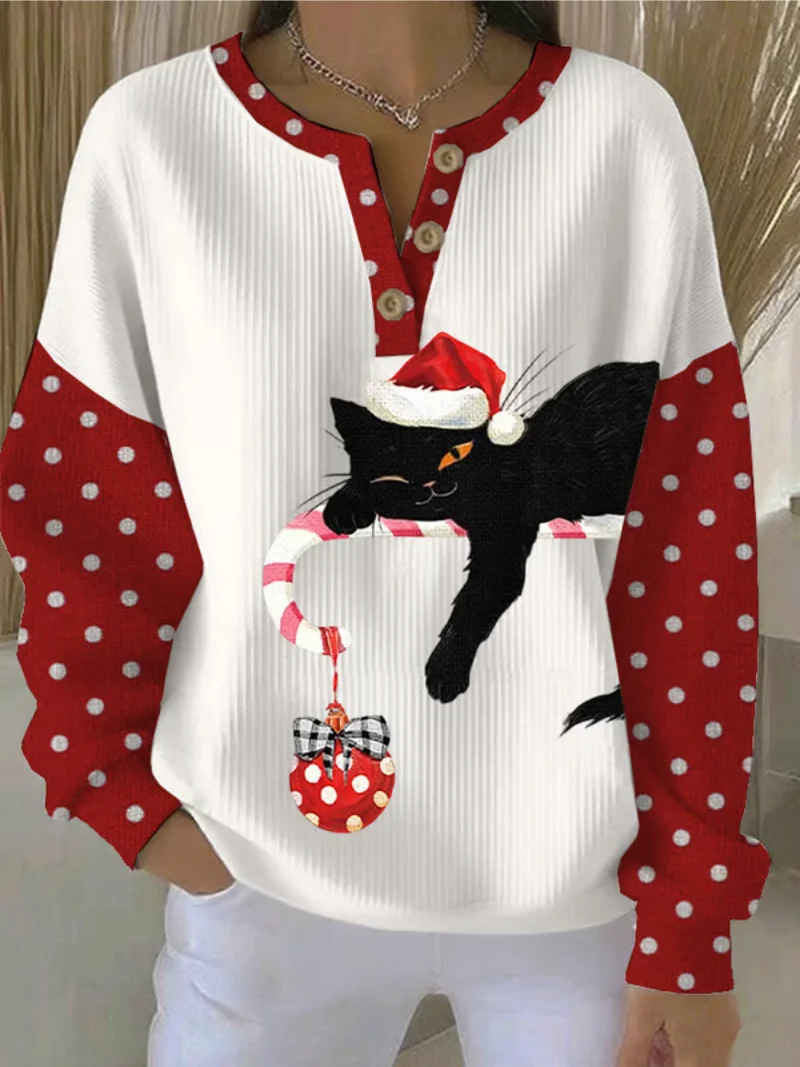 Mila - Weihnachtspullover mit Katze