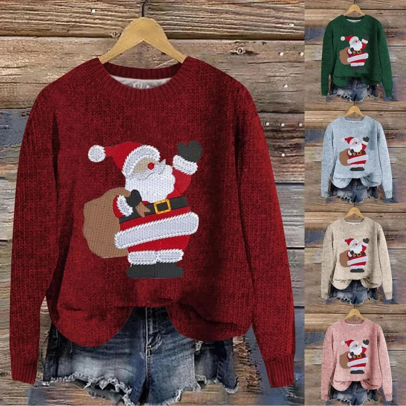 Festlicher Weihnachtspullover mit Weihnachtsmann-Design