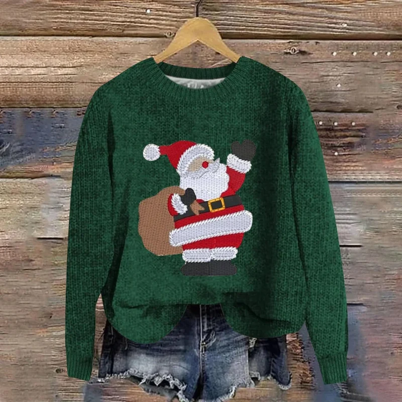 Festlicher Weihnachtspullover mit Weihnachtsmann-Design