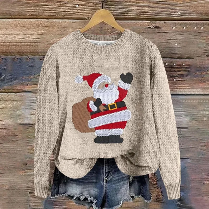 Festlicher Weihnachtspullover mit Weihnachtsmann-Design