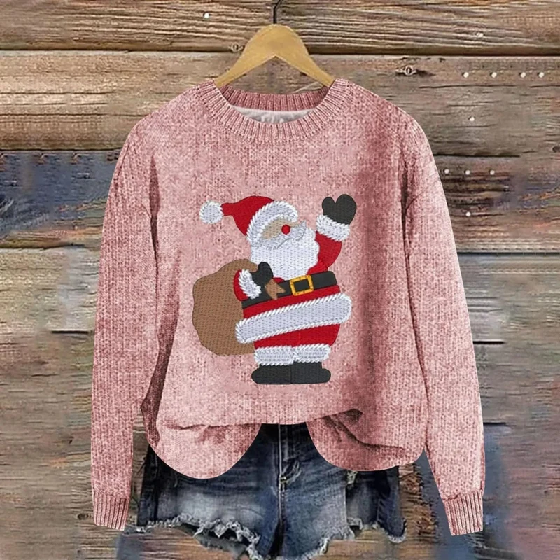 Festlicher Weihnachtspullover mit Weihnachtsmann-Design
