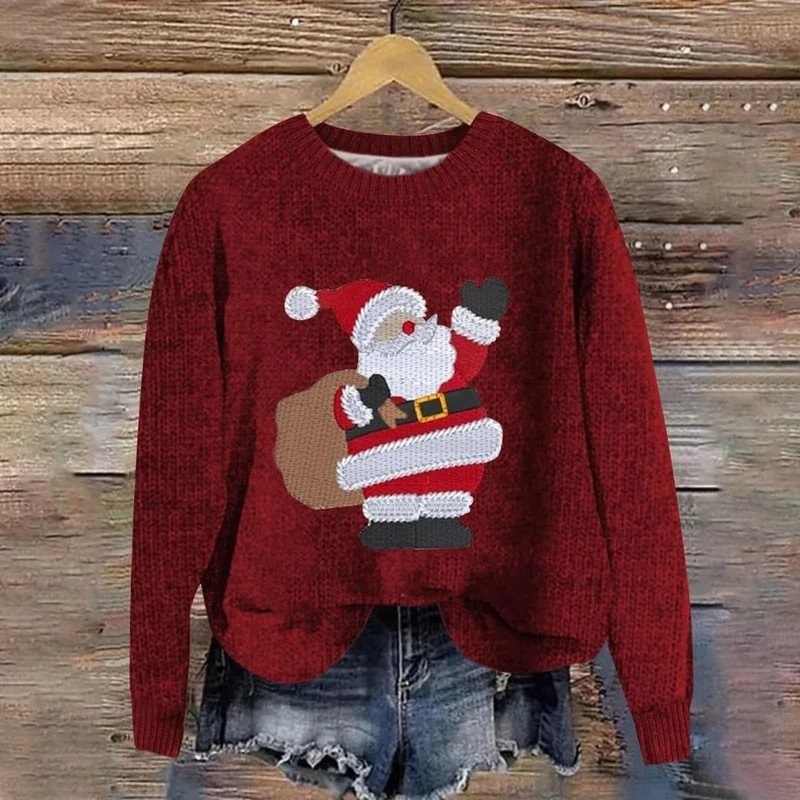 Festlicher Weihnachtspullover mit Weihnachtsmann-Design