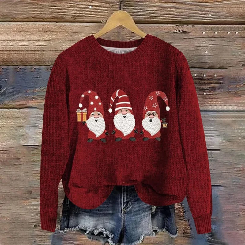 Festlicher Weihnachtspullover mit Weihnachtsmann-Design