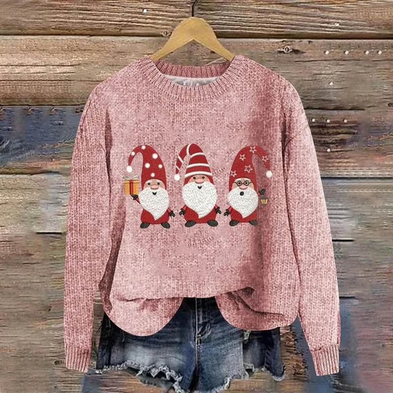 Festlicher Weihnachtspullover mit Weihnachtsmann-Design