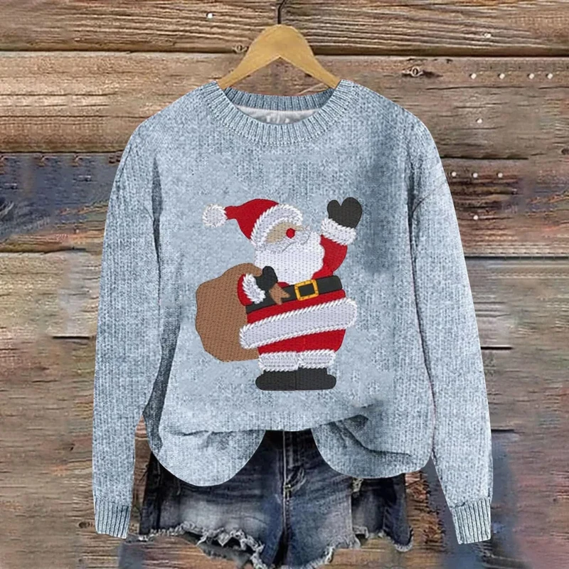 Festlicher Weihnachtspullover mit Weihnachtsmann-Design
