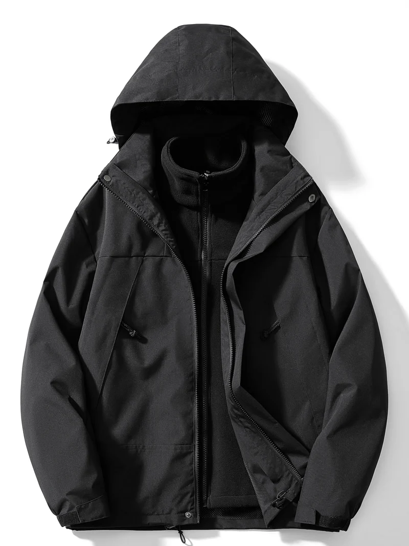 Elegante Fleecejacke mit Kapuze für Wintertage
