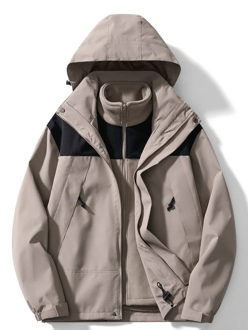 Elegante Fleecejacke mit Kapuze für Wintertage