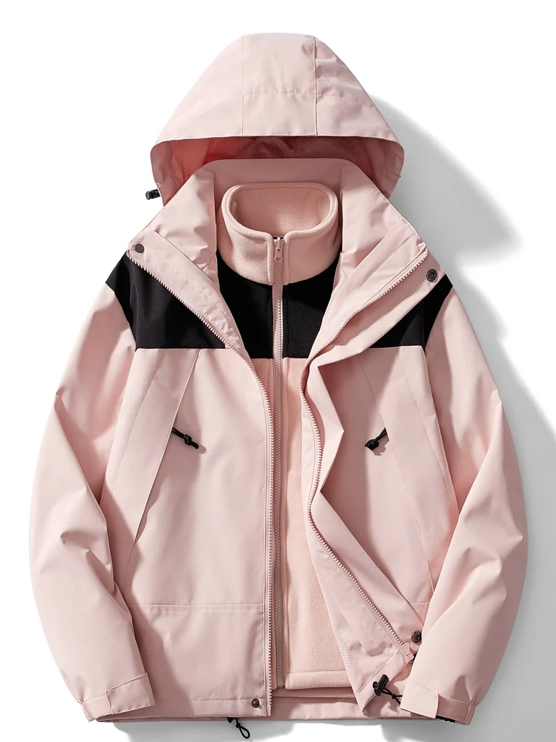 Elegante Fleecejacke mit Kapuze für Wintertage