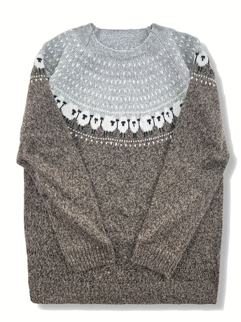 Nordic™ | Eleganter Wintersweater mit Schaf-Jacquardmuster