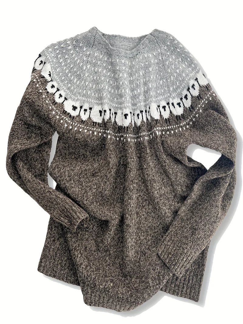 Nordic™ | Eleganter Wintersweater mit Schaf-Jacquardmuster