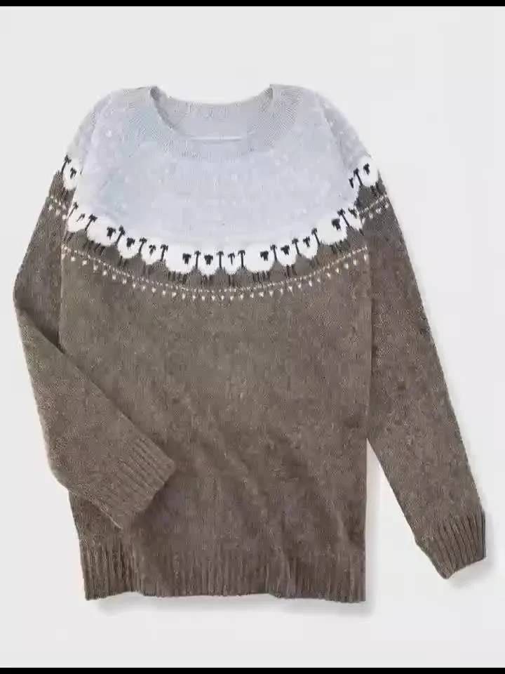 Nordic™ | Eleganter Wintersweater mit Schaf-Jacquardmuster