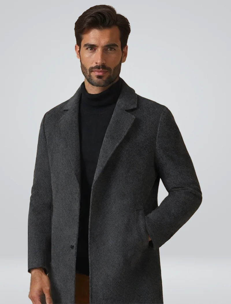 Eleganter Wollmantel in Beige für Wintertage