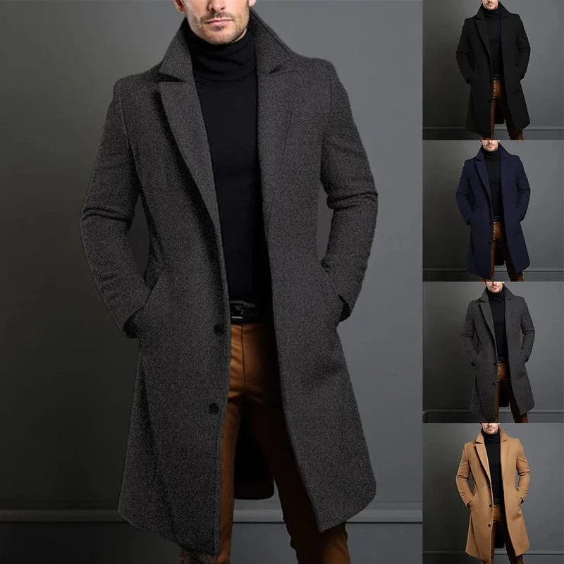 Eleganter Wollmantel in Beige für Wintertage