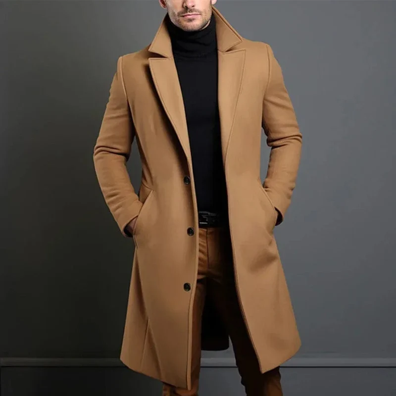 Eleganter Wollmantel in Beige für Wintertage