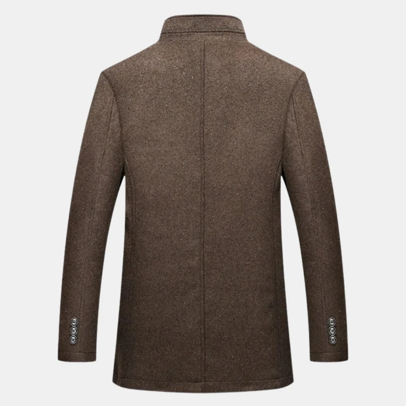 Eleganter Wollmantel mit Stehkragen für Herren