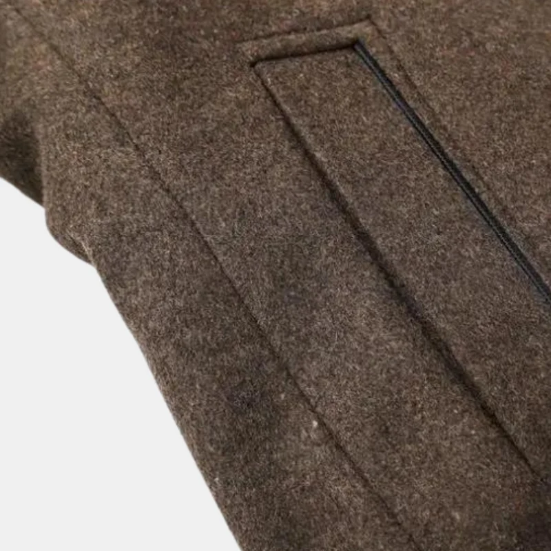 Eleganter Wollmantel mit Stehkragen für Herren