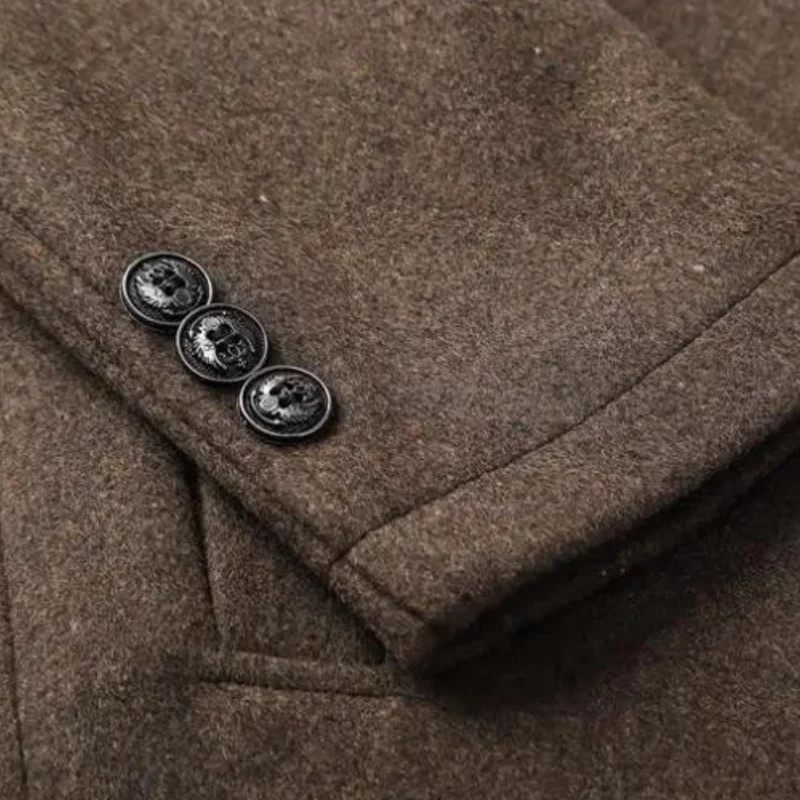 Eleganter Wollmantel mit Stehkragen für Herren