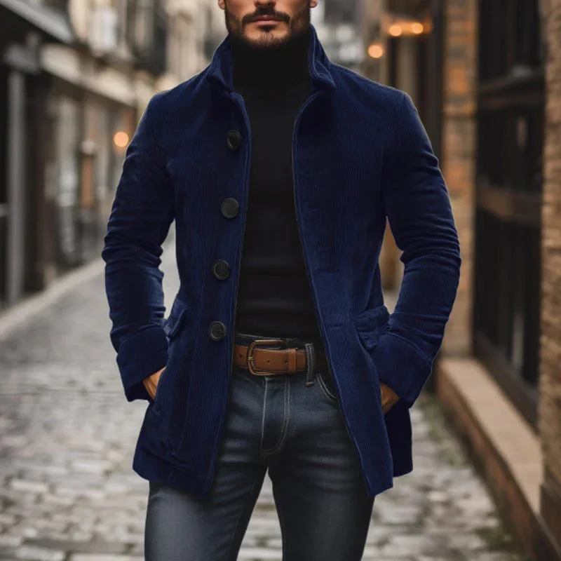 Elegante Cordjacke mit Hohem Kragen für Stil
