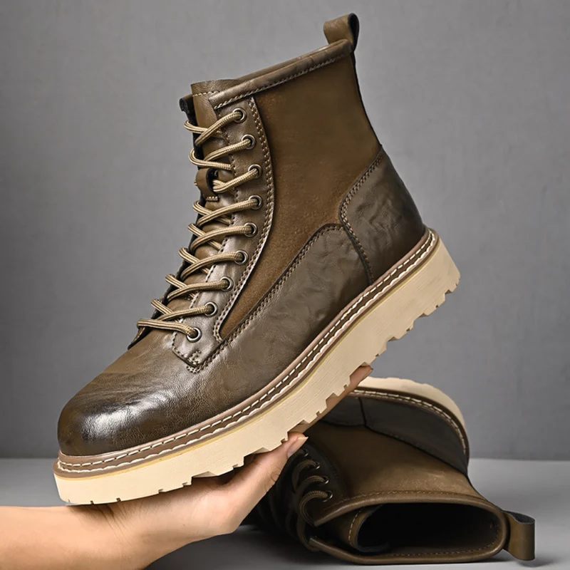Schwarze Herrenstiefel mit modernem Outdoor-Stil