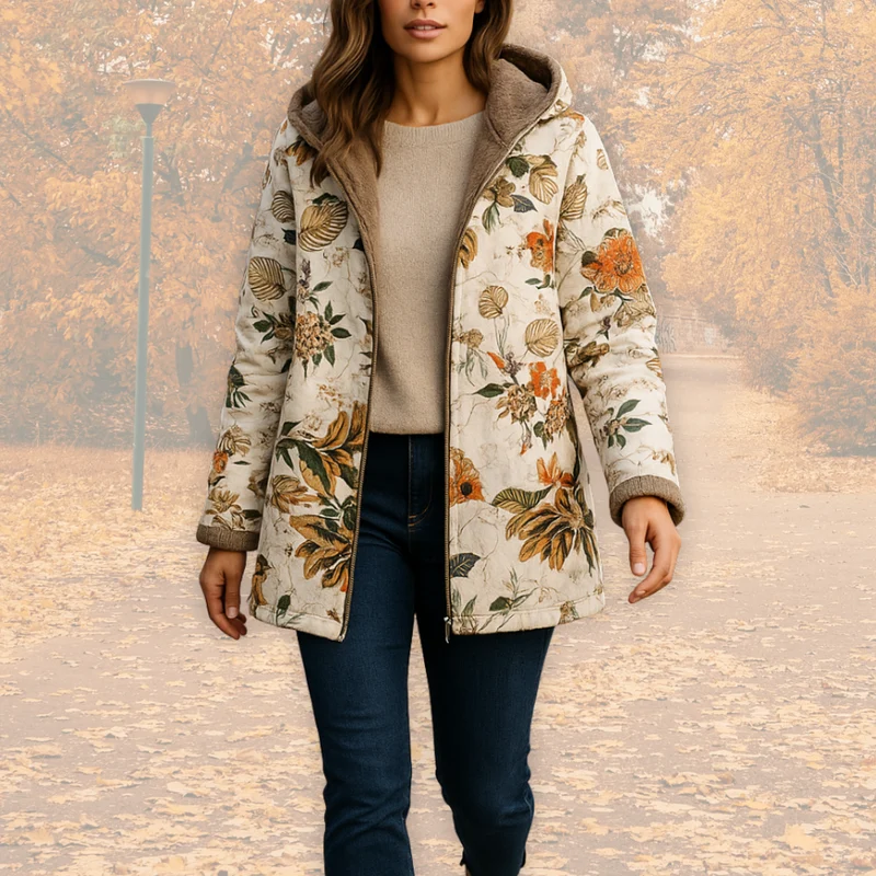 Kamellie – Leichte Winterjacke mit Kunstfellfutter