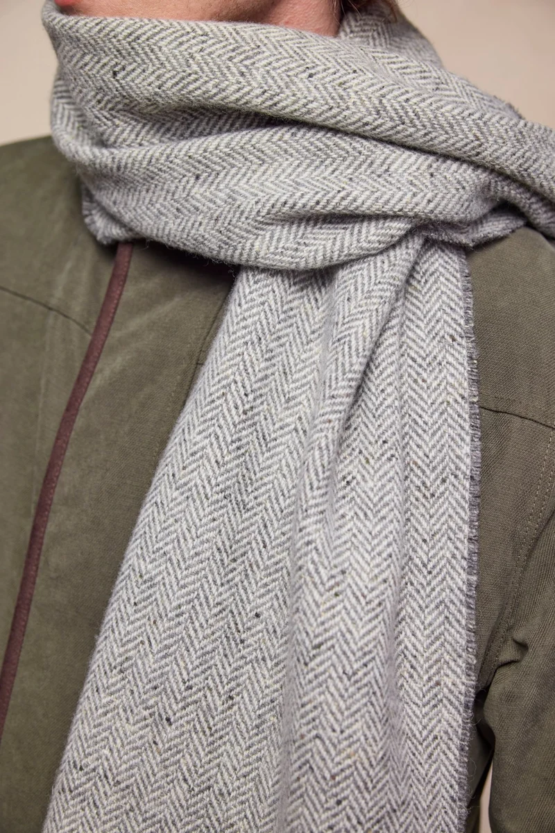 Billy Wool Scarf - Soft Grey