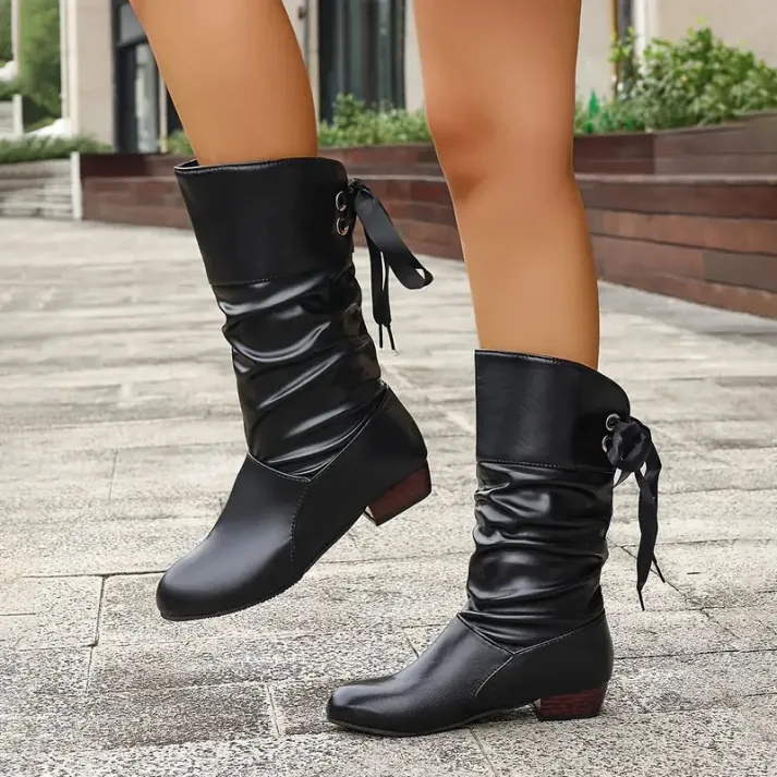 Sophia | Damen Leder Schnürstiefel für Herbst