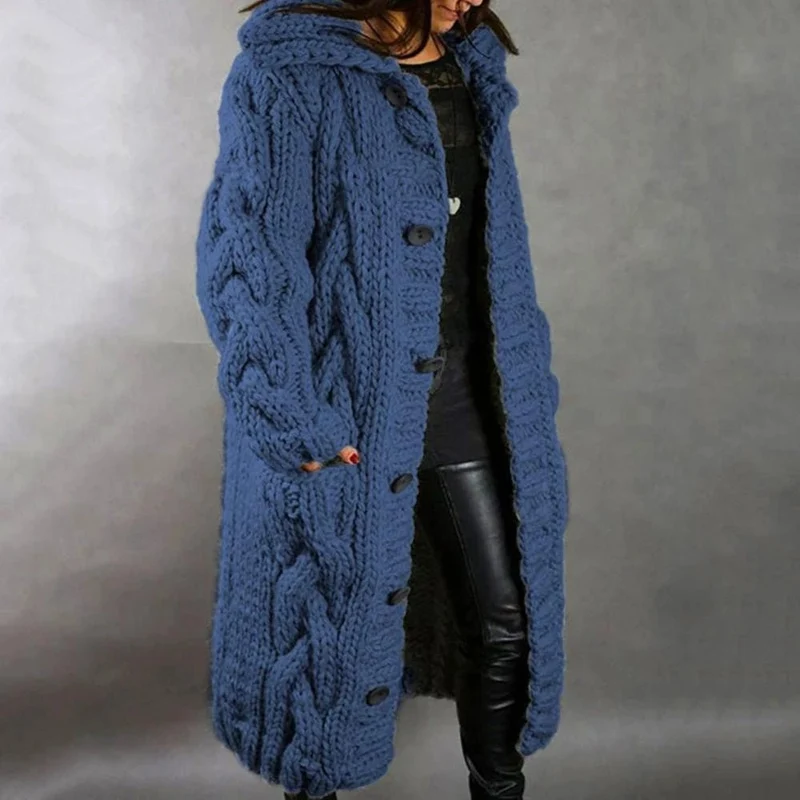 Laura | Damen Strickjacke Chunky-Knit Oversized für Herbst