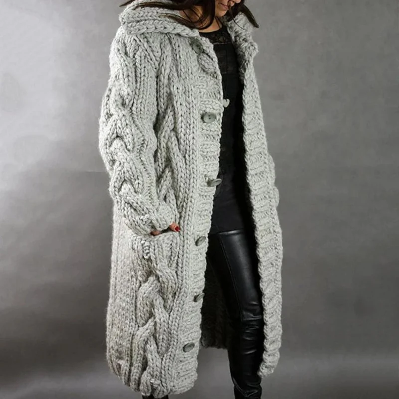 Laura | Damen Strickjacke Chunky-Knit Oversized für Herbst