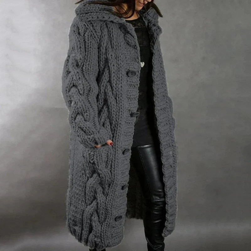 Laura | Damen Strickjacke Chunky-Knit Oversized für Herbst