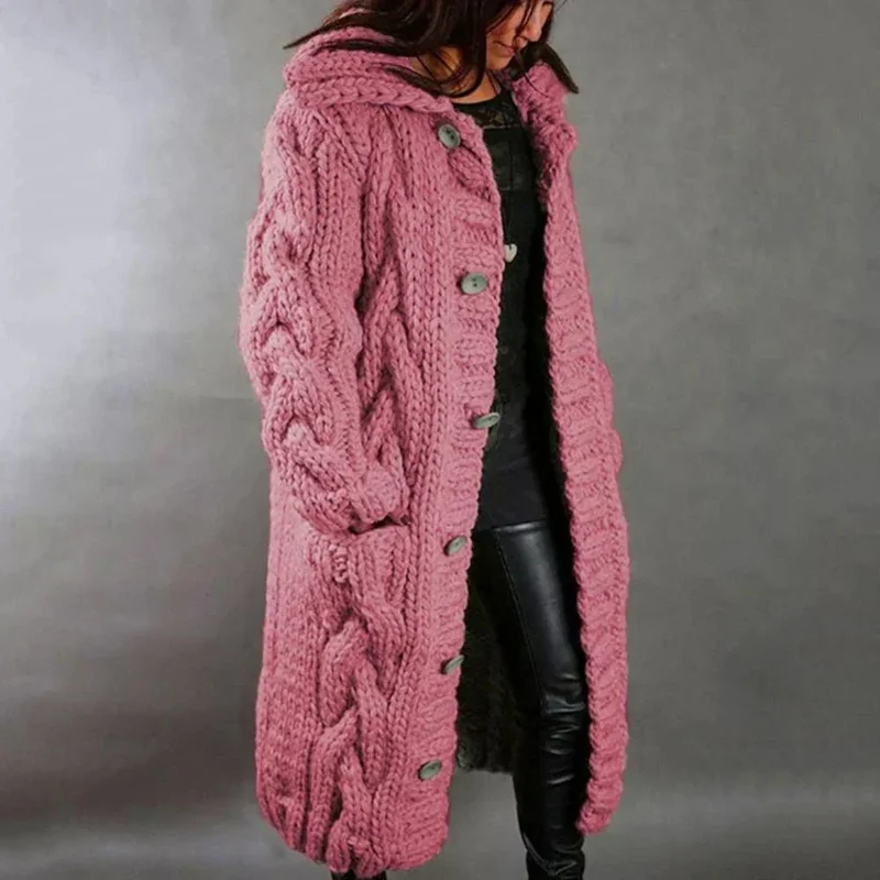 Laura | Damen Strickjacke Chunky-Knit Oversized für Herbst