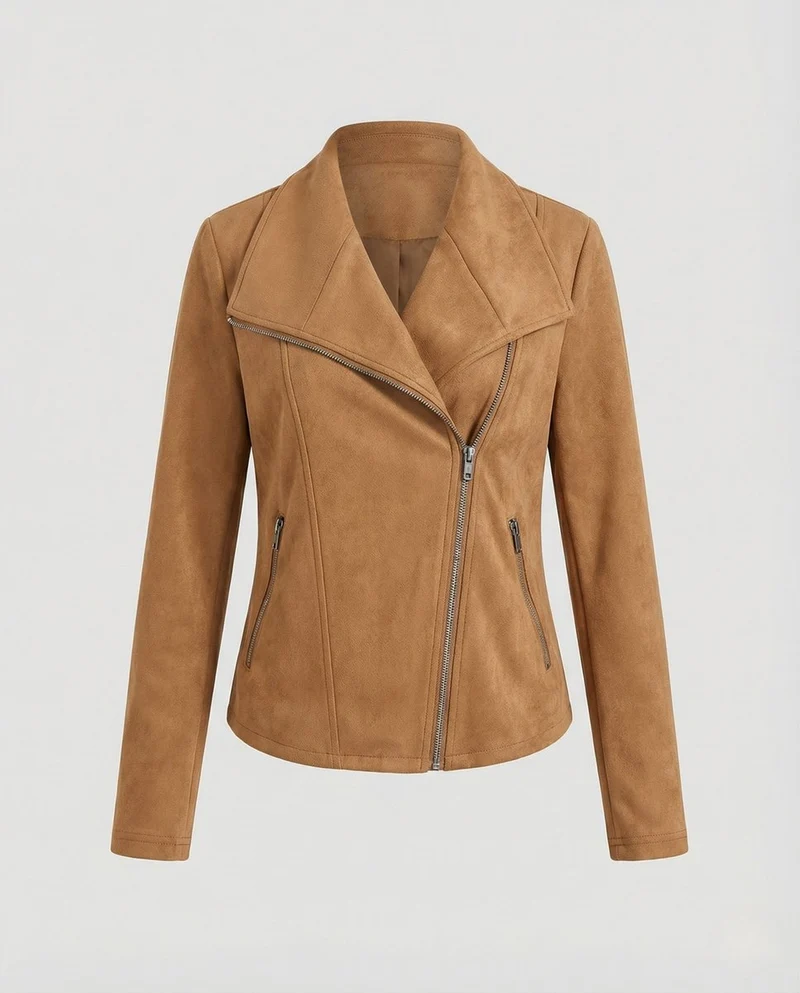 Alina | Kunstleder Kurze Jacke Damen im Biker-Stil