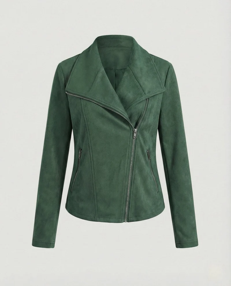 Alina | Kunstleder Kurze Jacke Damen im Biker-Stil