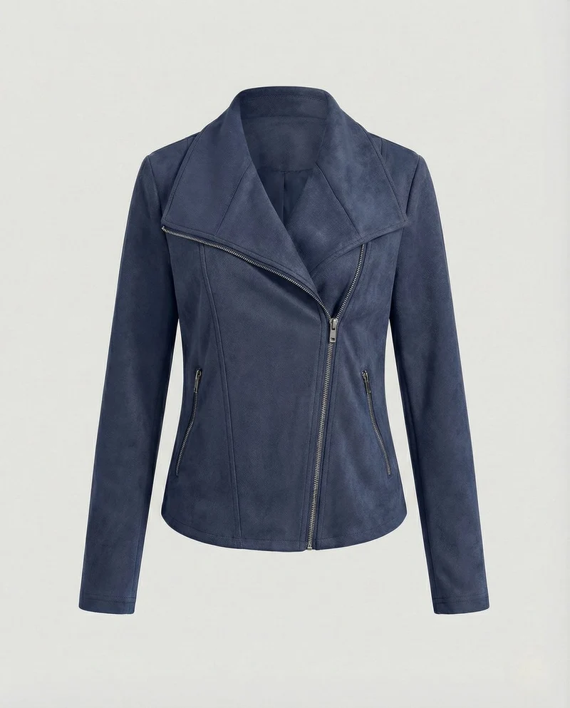 Alina | Kunstleder Kurze Jacke Damen im Biker-Stil