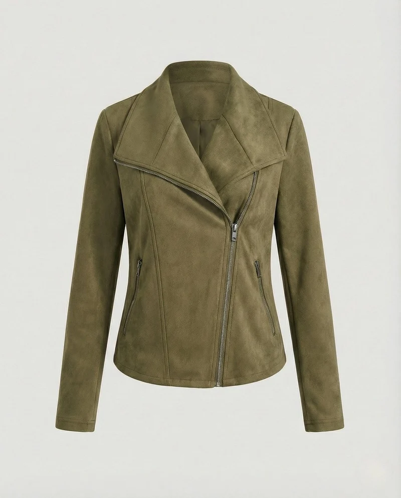 Alina | Kunstleder Kurze Jacke Damen im Biker-Stil