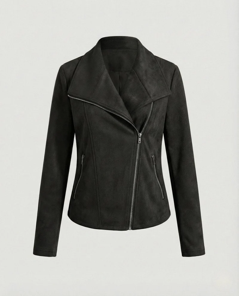 Alina | Kunstleder Kurze Jacke Damen im Biker-Stil