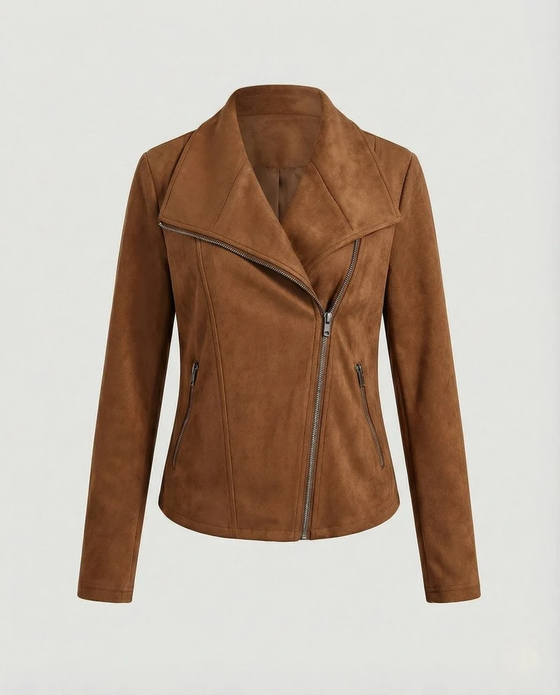 Alina | Kunstleder Kurze Jacke Damen im Biker-Stil