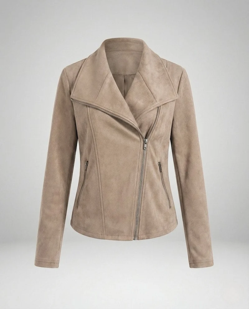 Alina | Kunstleder Kurze Jacke Damen im Biker-Stil