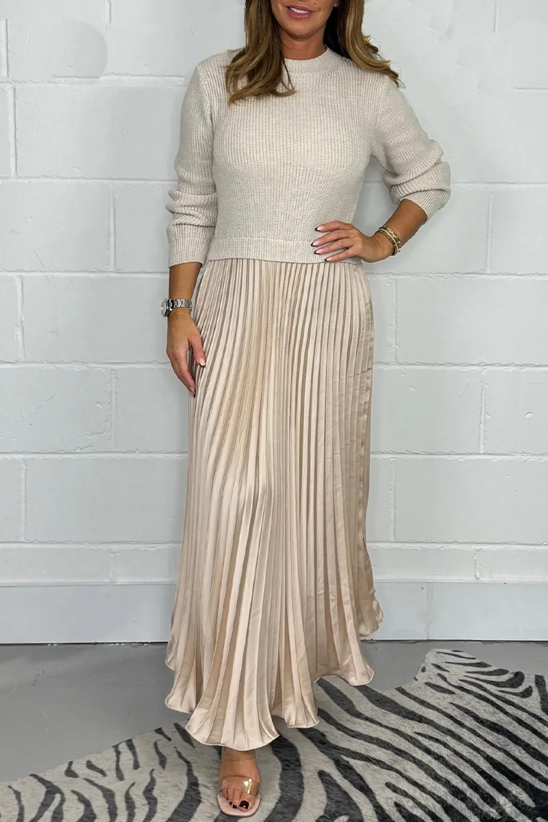 Laura | Damen Strickkleid Midi für Festliche Anlässe
