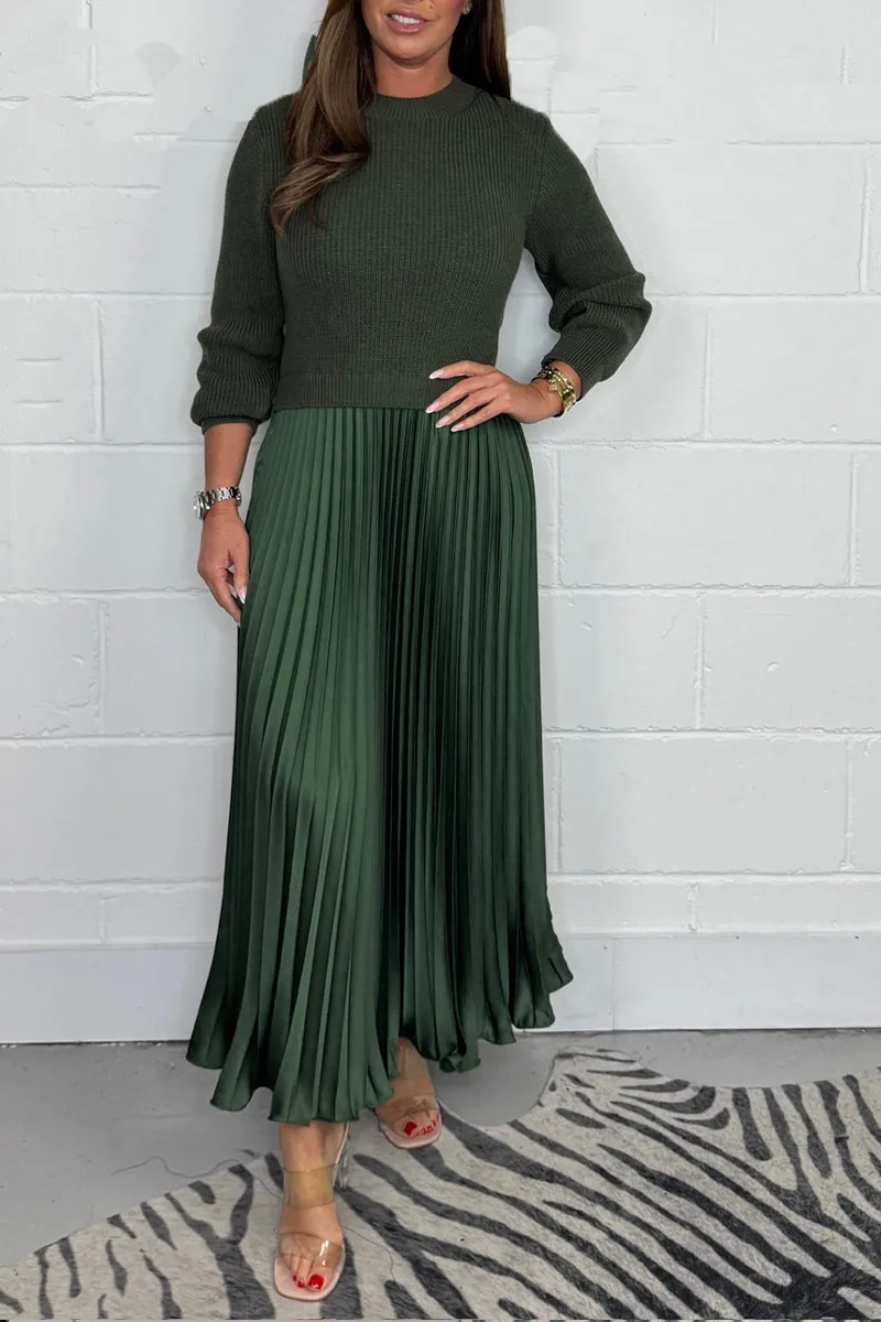 Laura | Damen Strickkleid Midi für Festliche Anlässe