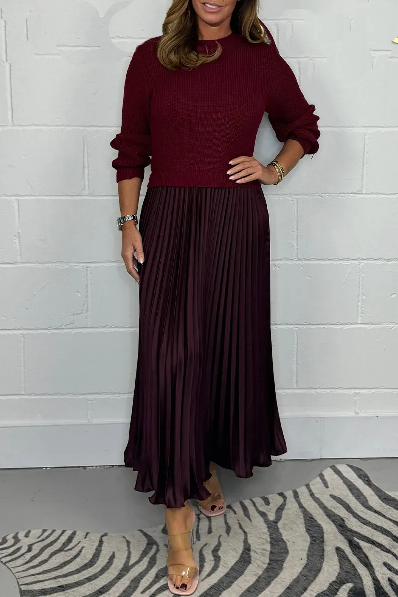 Laura | Damen Strickkleid Midi für Festliche Anlässe