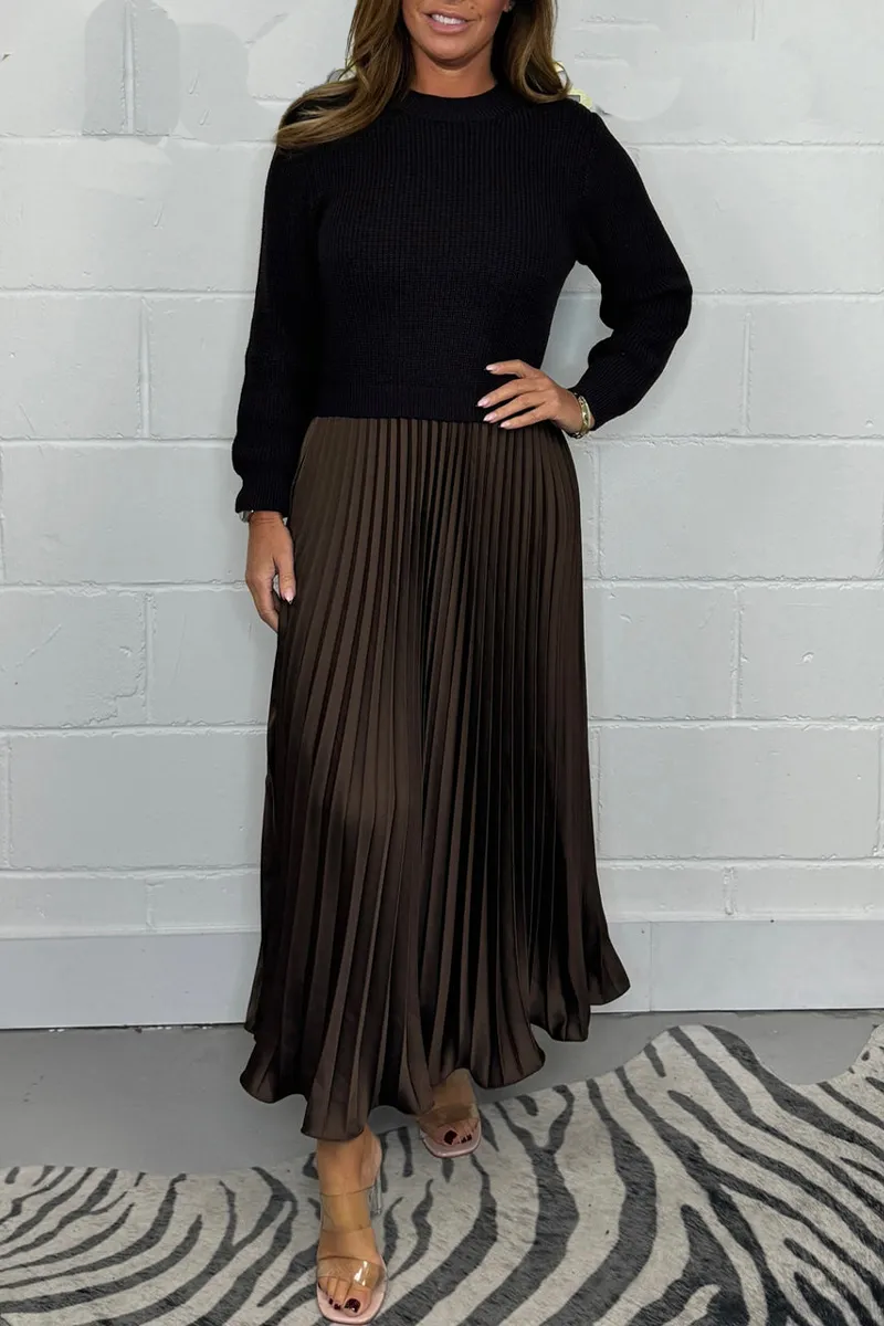 Laura | Damen Strickkleid Midi für Festliche Anlässe