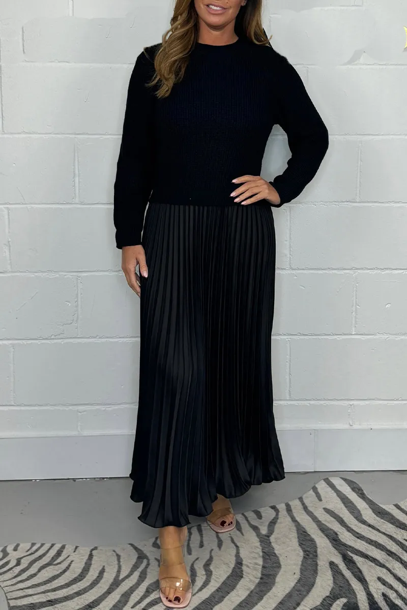 Laura | Damen Strickkleid Midi für Festliche Anlässe