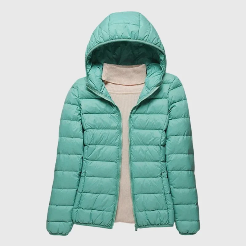 Julia | Damen Pufferjacke mit Wickelbund und hohem Kragen