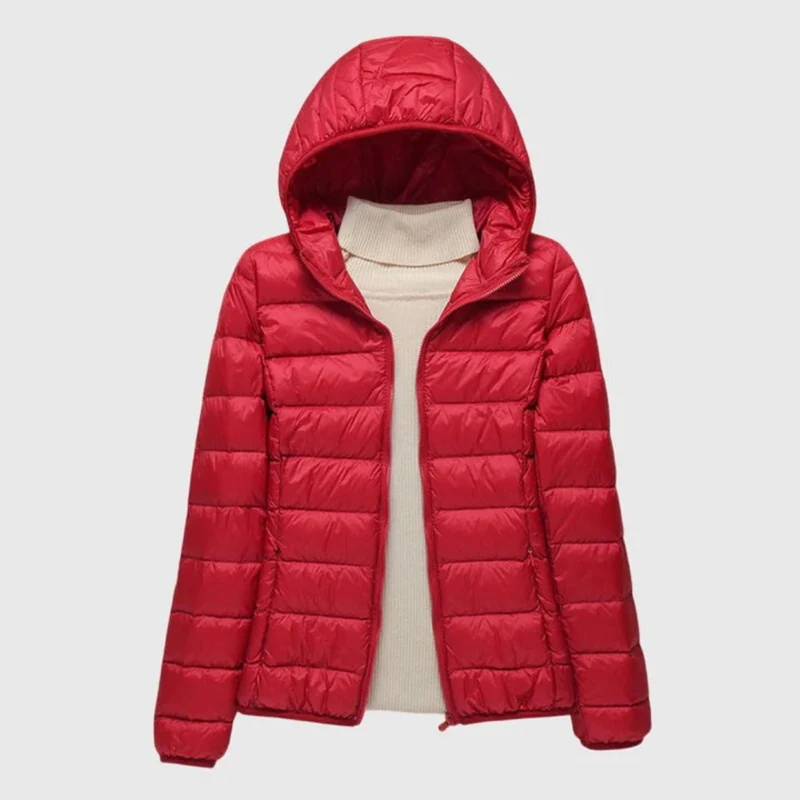 Julia | Damen Pufferjacke mit Wickelbund und hohem Kragen