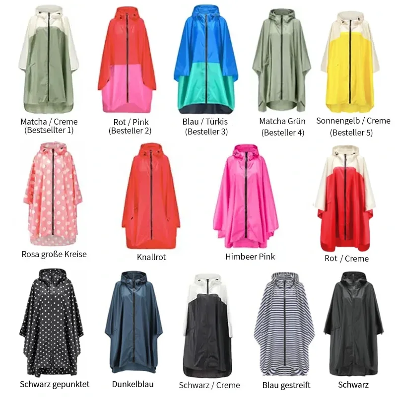 Damen Regenponcho zum Fahrradfahren