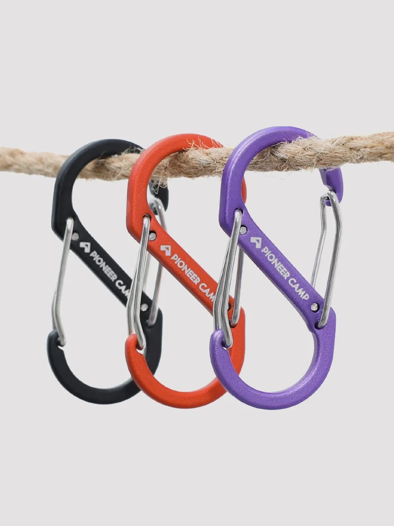 S-Shaped Aluminum Carabiner - 4 Pack