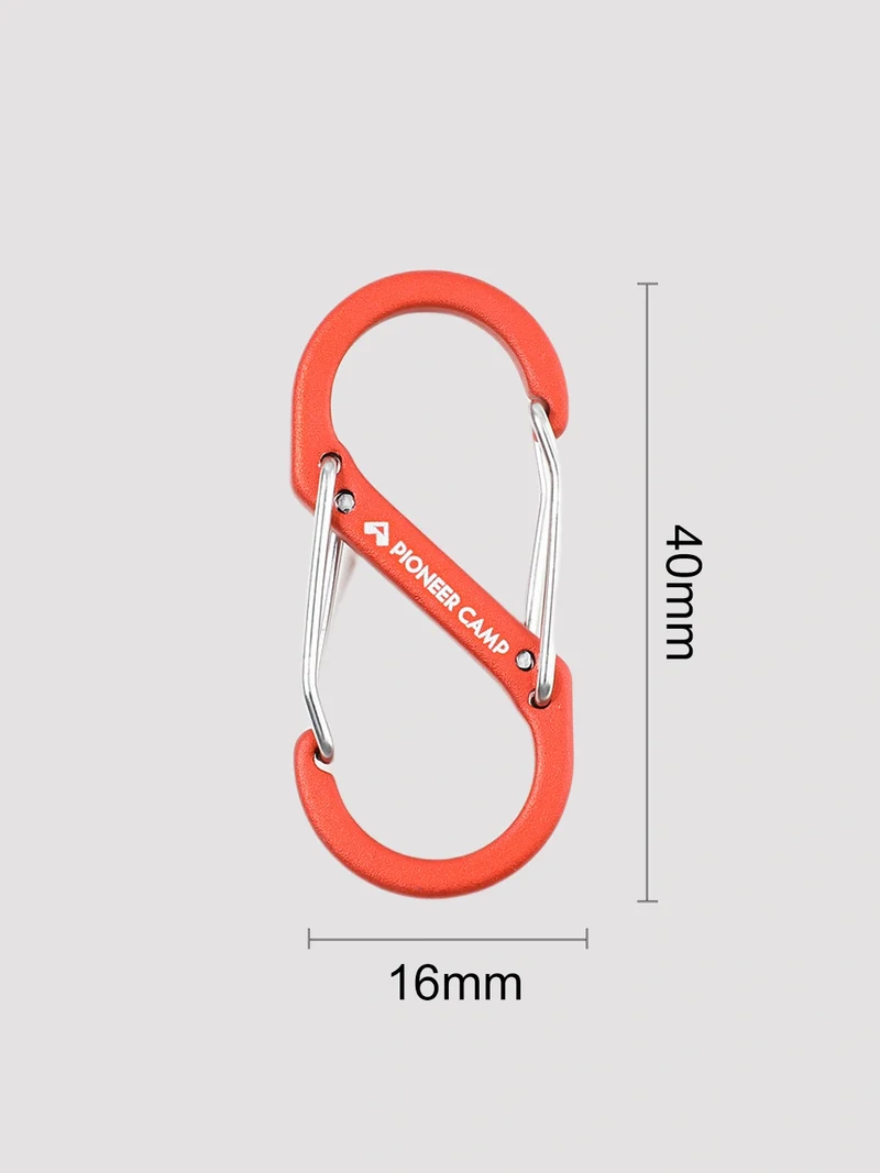 S-Shaped Aluminum Carabiner - 4 Pack