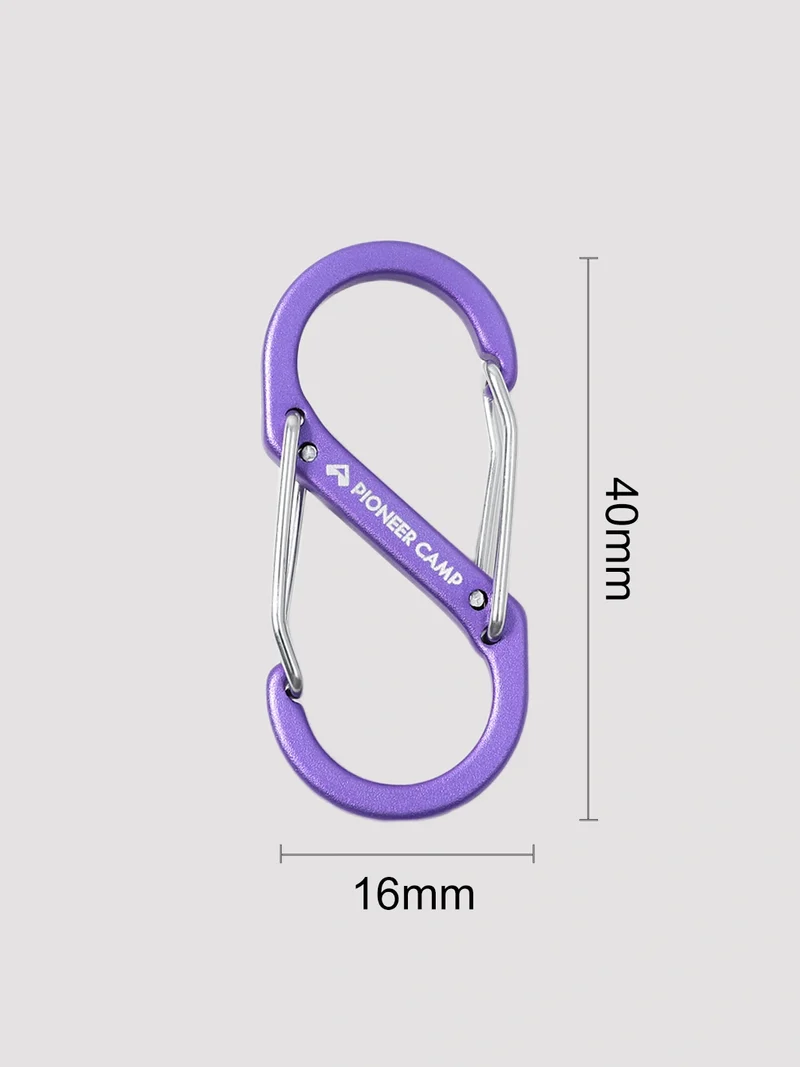 S-Shaped Aluminum Carabiner - 4 Pack