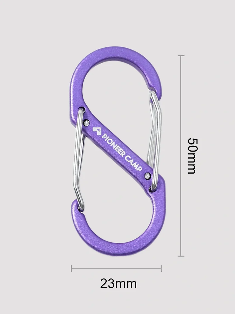 S-Shaped Aluminum Carabiner - 4 Pack