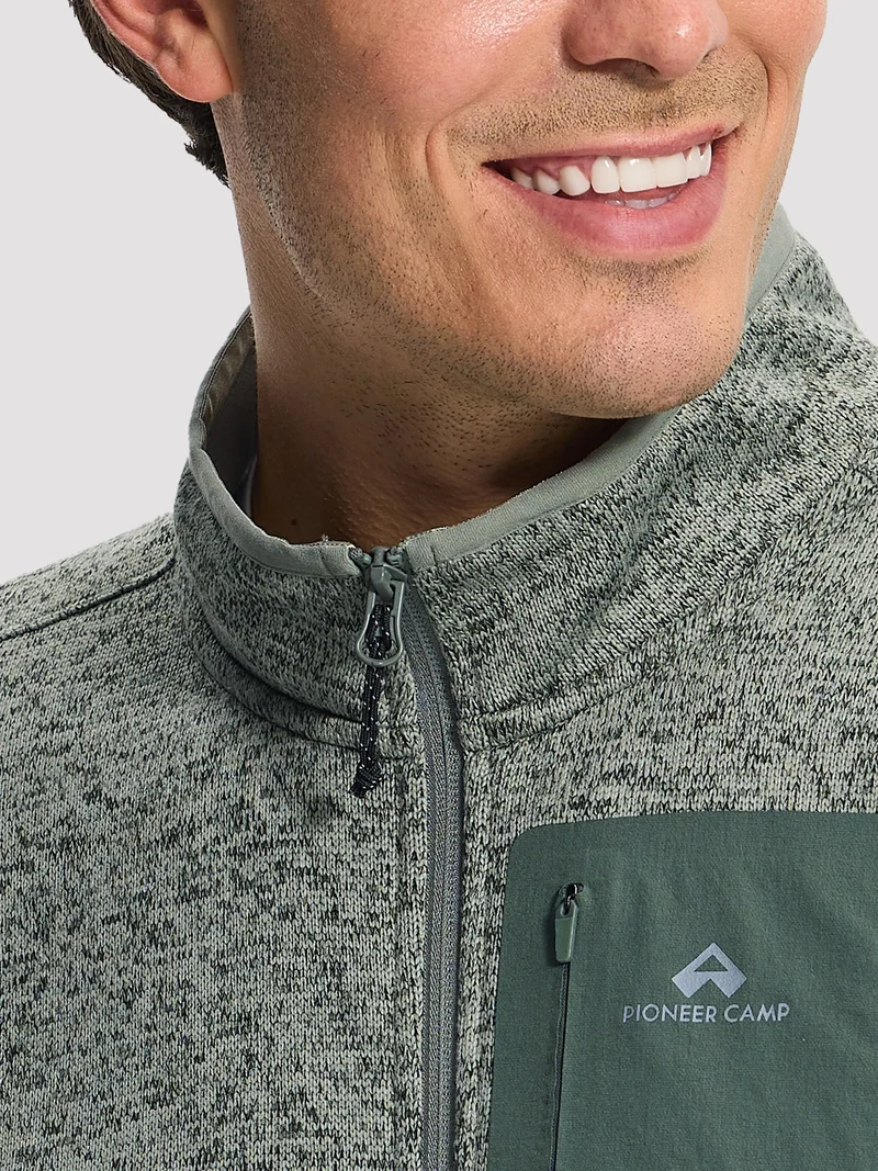 Men's Melange Full-Zip Fleece Jacket